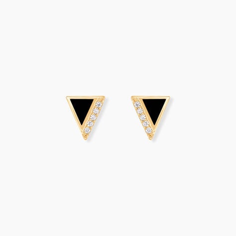 Boucles D'oreilles Puces Seymour Or Jaune Oxyde De Zirconium - Clous d'oreilles Femme | Histoire d&rsquo;Or