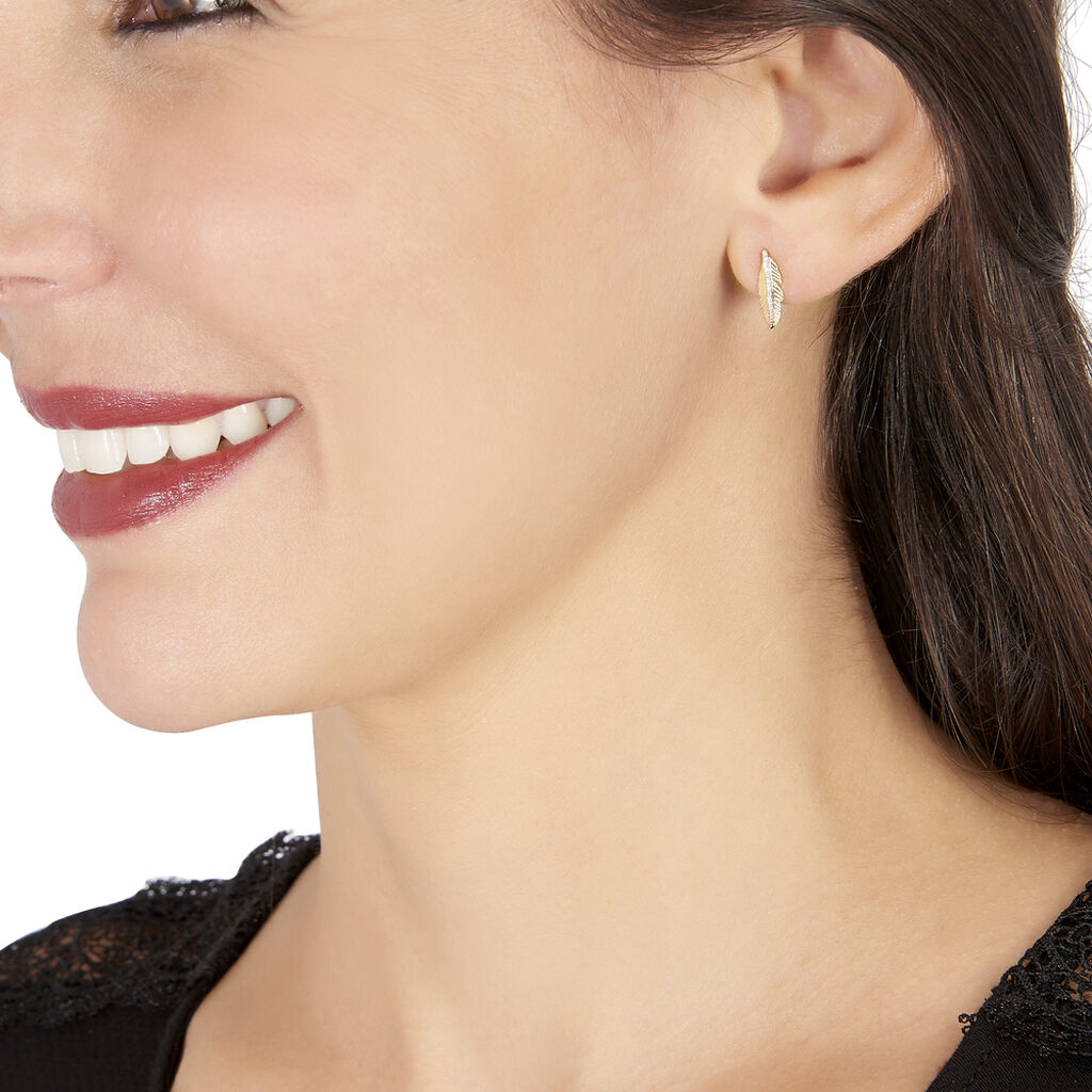 Boucles D'oreilles Puces Paola Or Jaune Diamant - Clous d'oreilles Femme | Histoire d’Or
