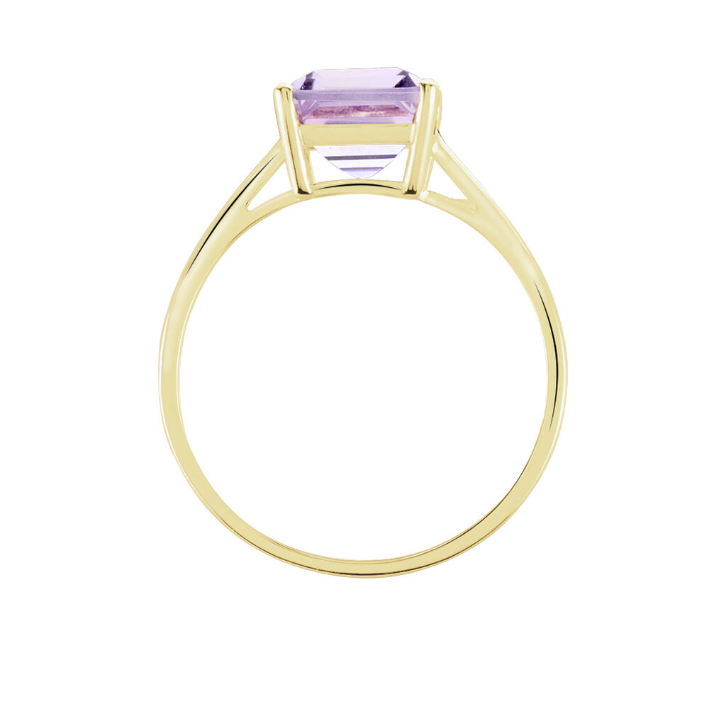 Bague Or Jaune Faraj Amethyste - Bagues solitaires Femme | Histoire d&rsquo;Or
