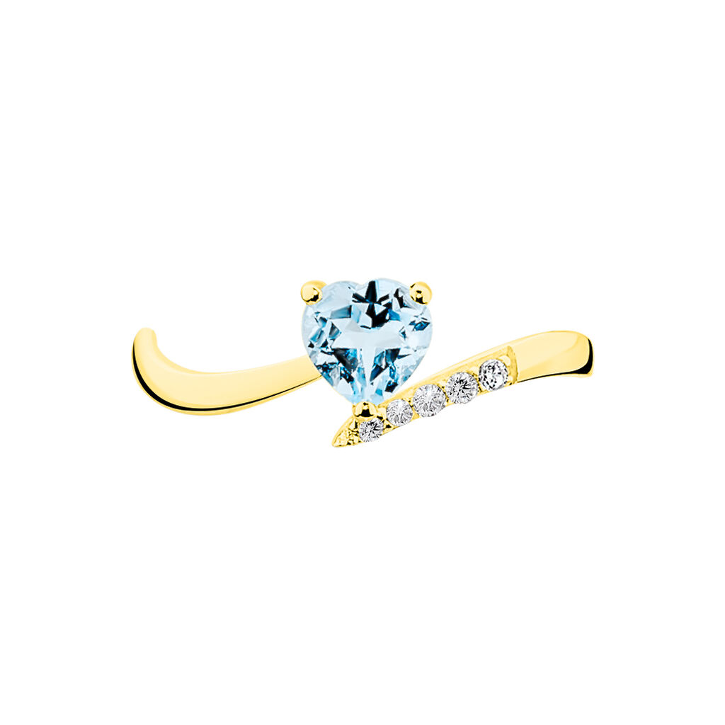 Bague Eva Or Jaune Topaze Et Diamant - Bagues solitaires Femme | Histoire d&rsquo;Or