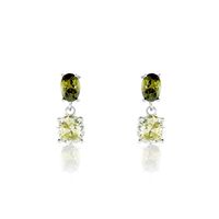 Boucles D'oreilles Pendantes Argent Blanc Brenna Oxydes De Zirconium