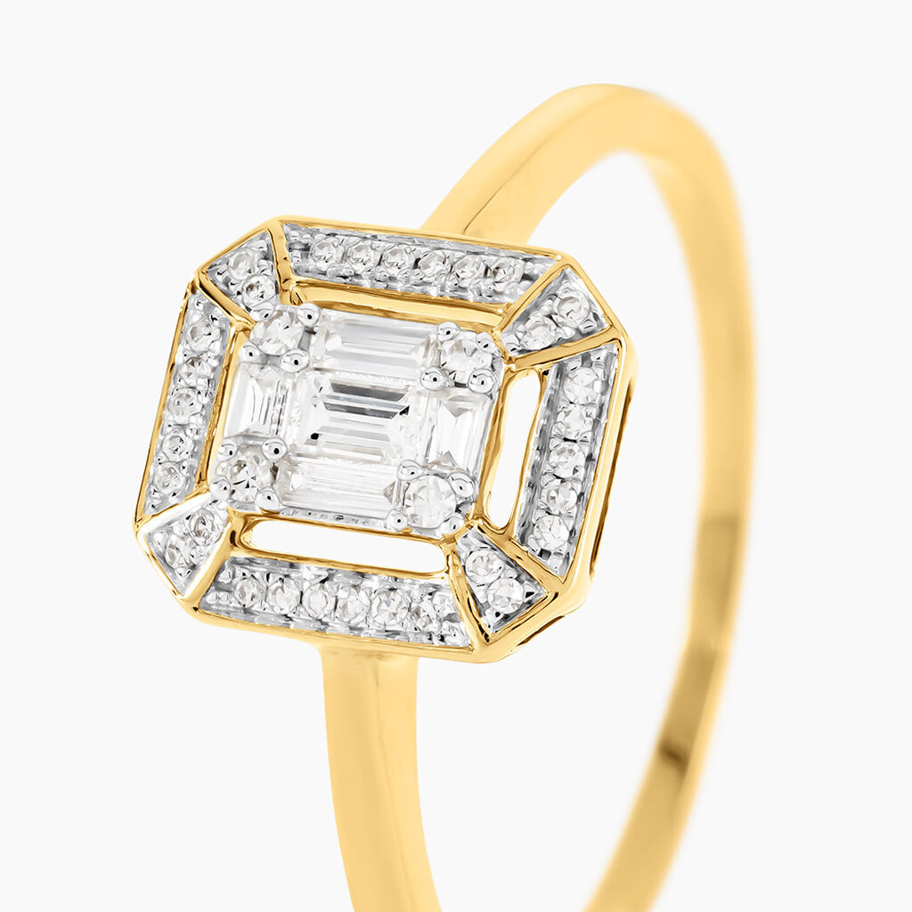 Bague 1986 Or Jaune Diamant - Bagues solitaires Femme | Histoire d&rsquo;Or