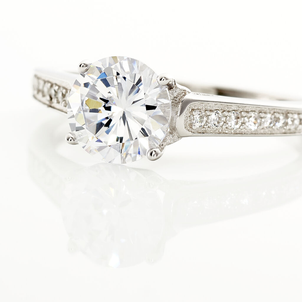 Bague Viky Argent Blanc Oxyde De Zirconium - Bagues solitaires Femme | Histoire d’Or