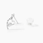 Boucles D'oreilles Puces Romance Or Blanc Oxyde De Zirconium - Boucles d'oreilles pendantes Femme | Histoire d&rsquo;Or