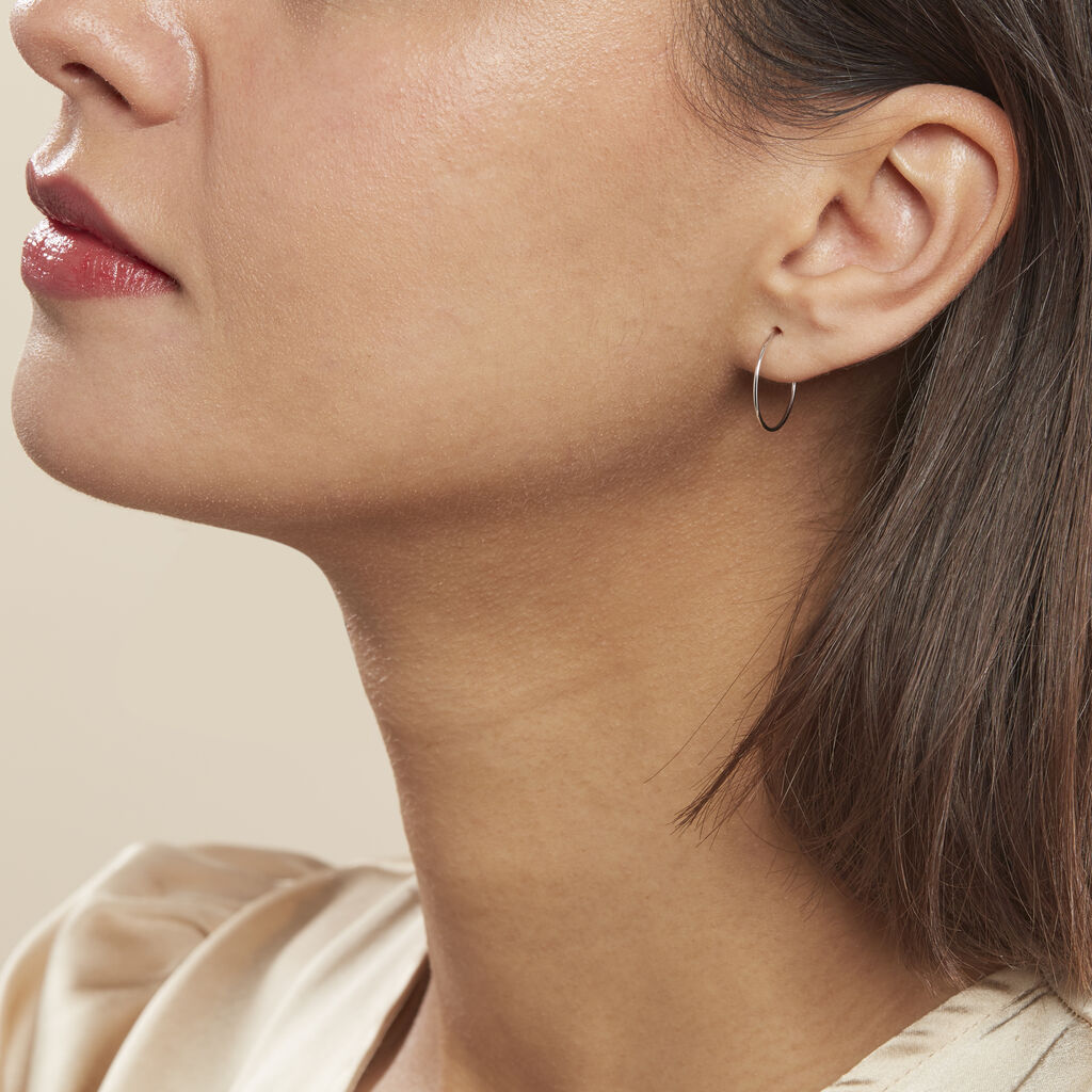 Créoles Muses Flexibles Or Blanc - Boucles d'oreilles créoles Femme | Histoire d’Or