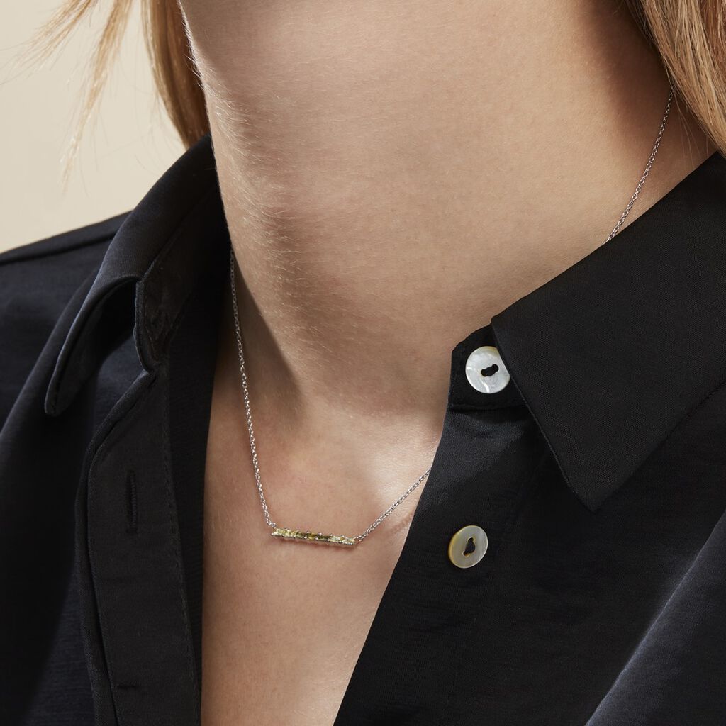 Collier Alexander Argent Blanc Oxyde De Zirconium - Colliers fantaisie Femme | Histoire d’Or