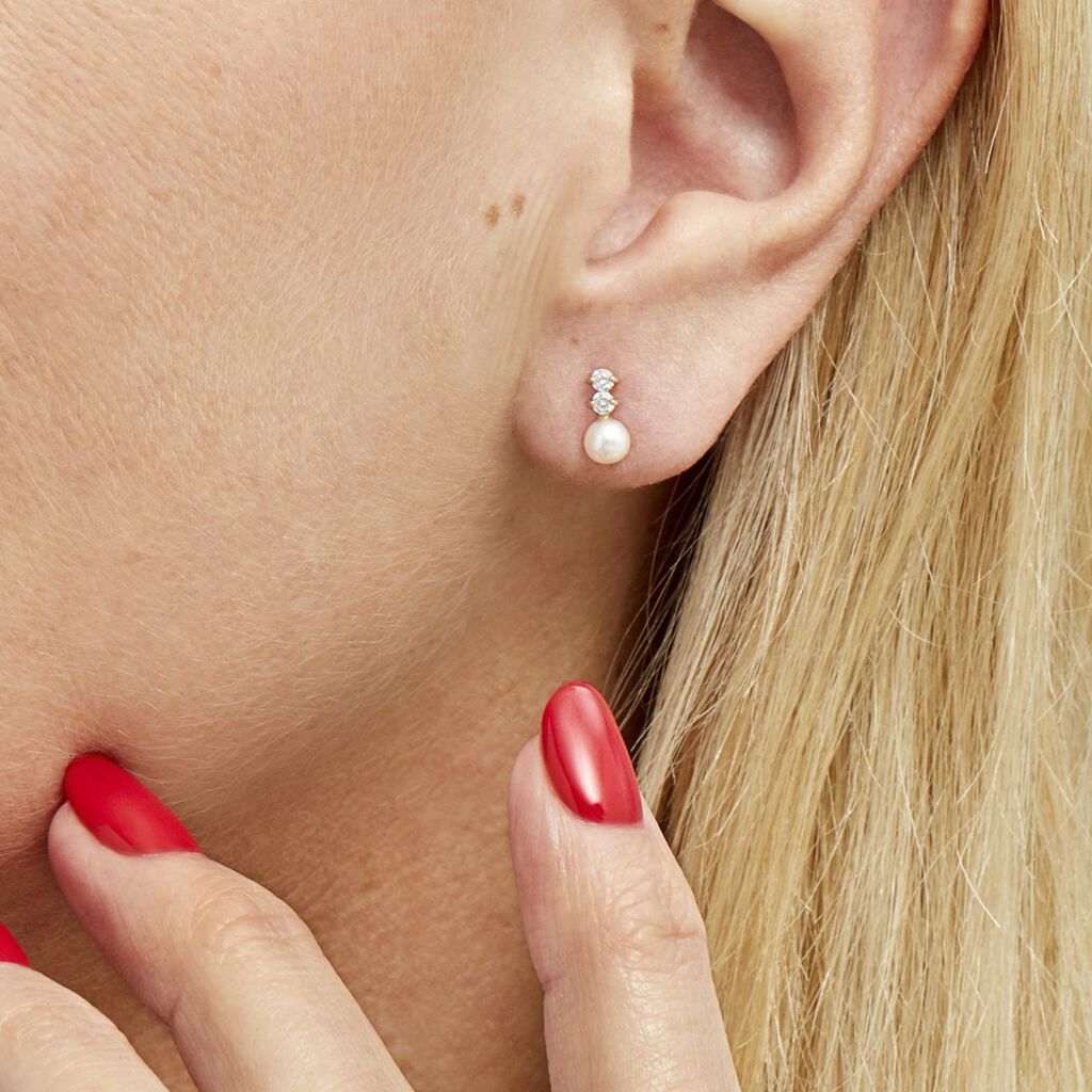 Boucles D'oreilles Pendantes Taima Or Jaune Perle De Culture - Boucles d'oreilles pendantes Femme | Histoire d’Or