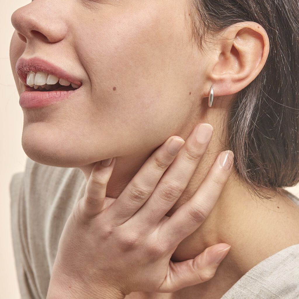 Créoles Shalana Or Blanc - Boucles d'oreilles créoles Femme | Histoire d’Or