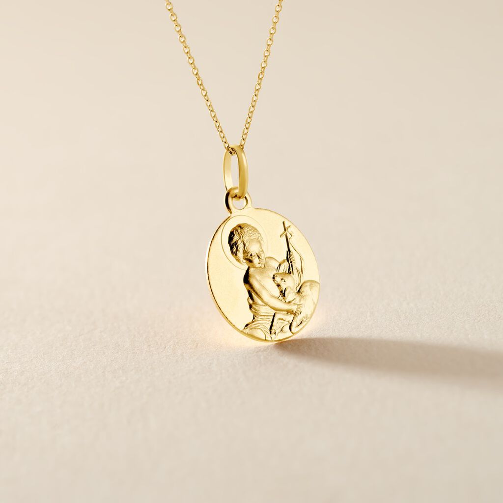 Pendentif Baptiste Or Jaune - Pendentifs Baptême Famille | Histoire d’Or