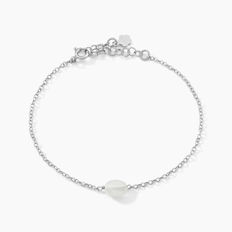 Bracelet Evren Argent Blanc Pierre De Synthese - Bracelets Femme | Histoire d&rsquo;Or