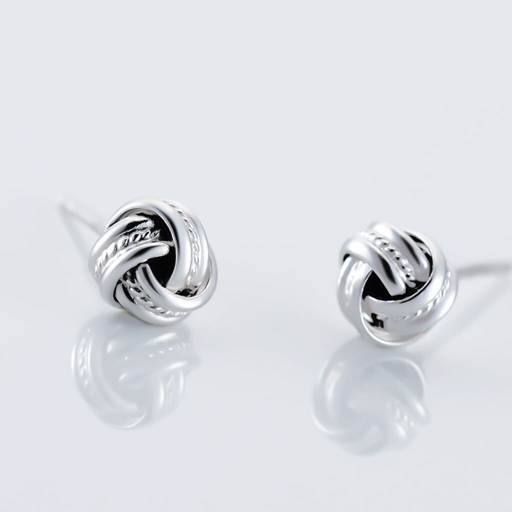Boucles D'oreilles Puces Iloa Argent Blanc - Boucles d'oreilles fantaisie Femme | Histoire d&rsquo;Or