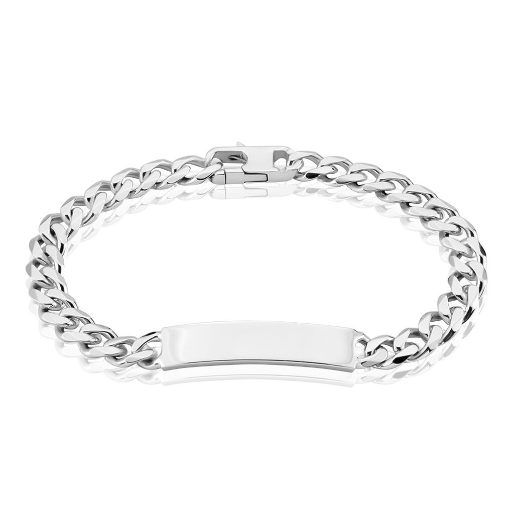 Bracelet Identité Casper Argent Blanc - Gourmettes Homme | Histoire d’Or