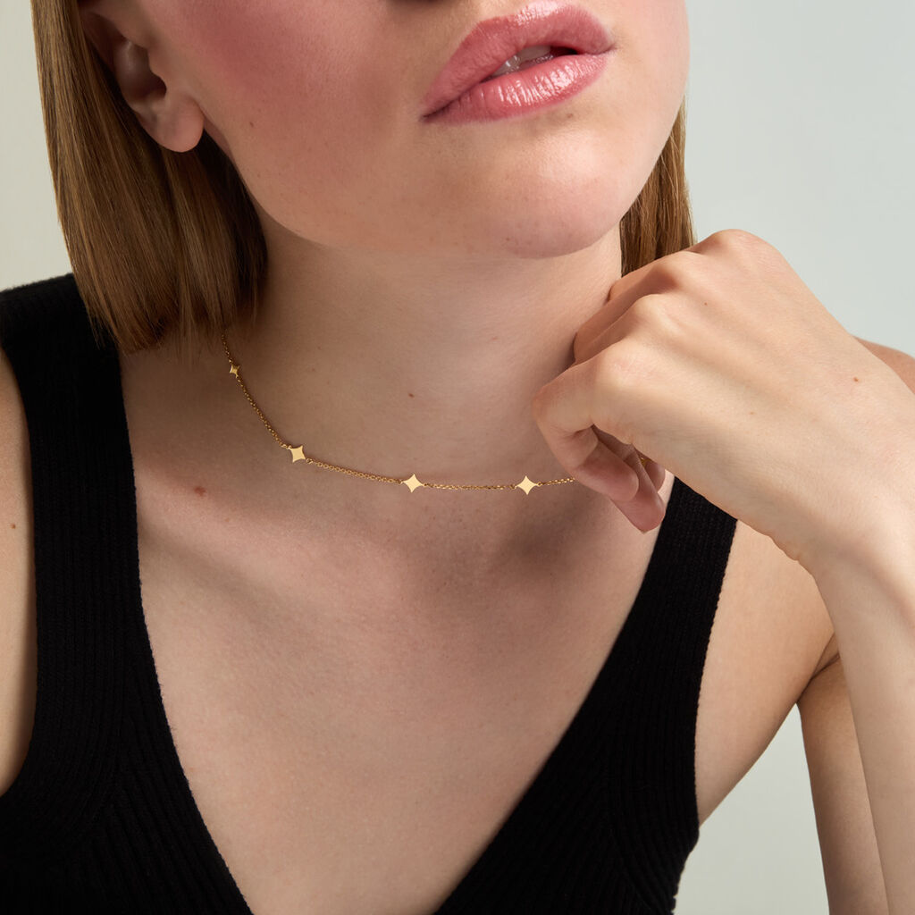 Collier Pluto Argent Dor&eacute; A L'Or 750/1000 - Bijoux sans pierre Femme | Histoire d&rsquo;Or