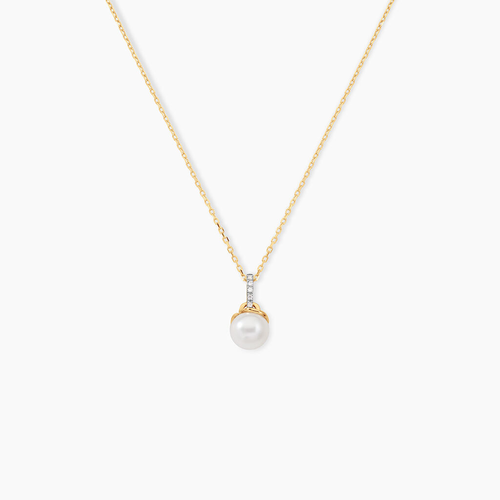 Collier Delight Or Jaune Perle De Culture Oxyde De Zirconium - Colliers Femme | Histoire d&rsquo;Or