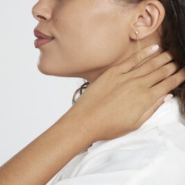 Boucles D'oreilles Pendantes Plaqué Or Lienard Oxydes De Zirconium - Boucles d'oreilles fantaisie Femme | Histoire d’Or