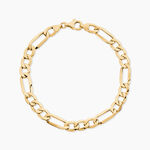 Bracelet Or Jaune Maille Altern&eacute;e - Bracelets cha&icirc;ne Homme | Histoire d&rsquo;Or