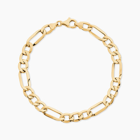 Bracelet Or Jaune Maille Altern&eacute;e - Bracelets cha&icirc;ne Homme | Histoire d&rsquo;Or