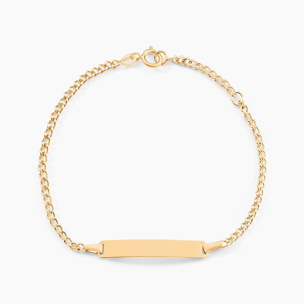 Bracelet Identit&eacute; Etheline Maille Gourmette Or Jaune - Bracelets Communion Enfant | Histoire d&rsquo;Or
