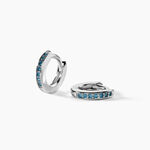 Creoles Rio Argent Blanc Oxydes De Zirconium - Boucles d'oreilles cr&eacute;oles Femme | Histoire d&rsquo;Or