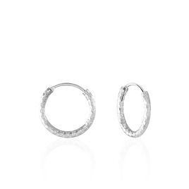 Créoles Argent Blanc Agathe - Boucles d'oreilles créoles Femme | Histoire d’Or