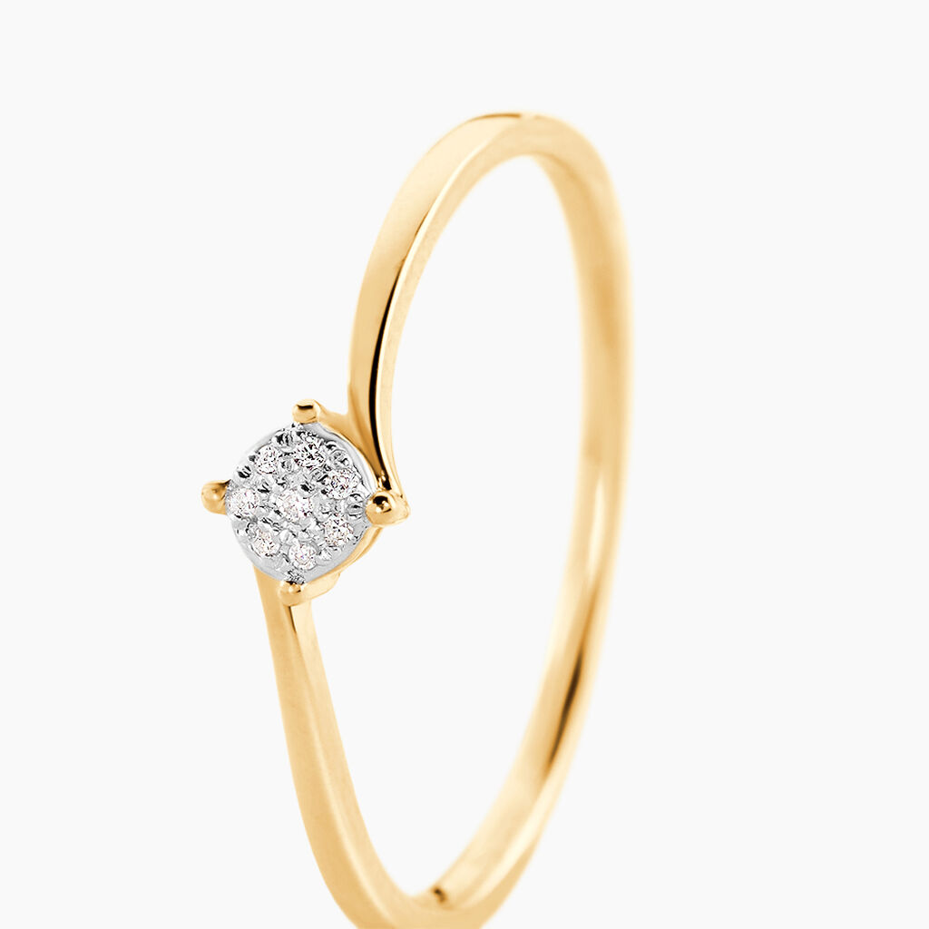Bague Lysia Or Jaune Diamant - Bagues avec pierre Femme | Histoire d&rsquo;Or
