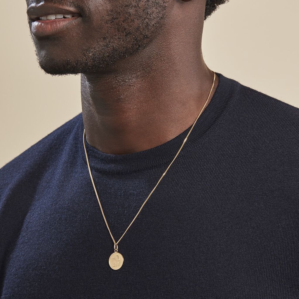 Pendentif Ange Rond Or Jaune - Pendentifs Baptême Famille | Histoire d’Or