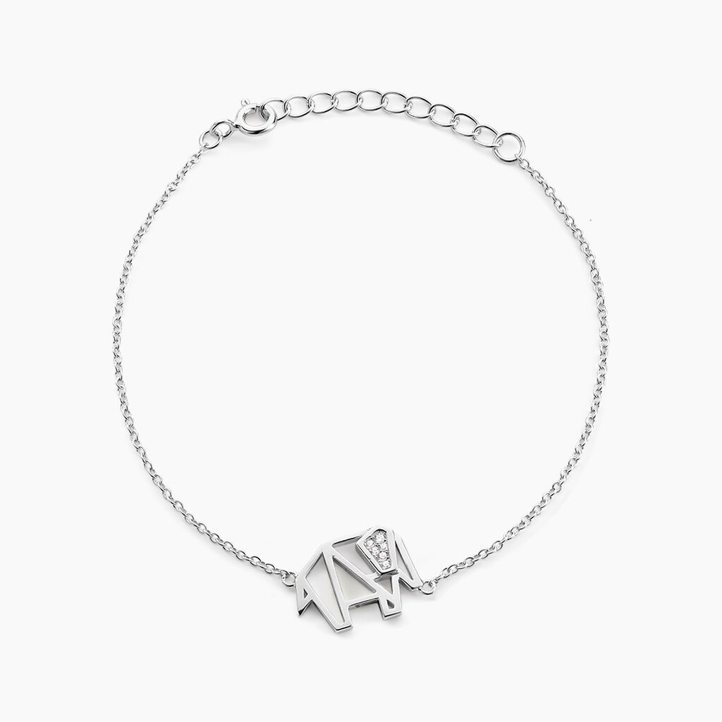 Bracelet Origami Argent Blanc Oxyde De Zirconium - Bracelets Femme | Histoire d’Or