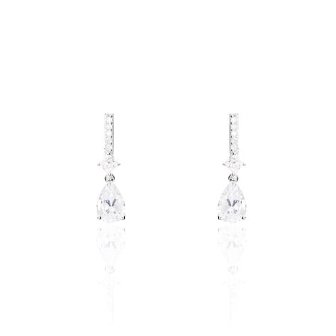 Boucles D'oreilles Pendantes Eowyn Argent Blanc Oxyde De Zirconium - Boucles d'oreilles fantaisie Femme | Histoire d&rsquo;Or