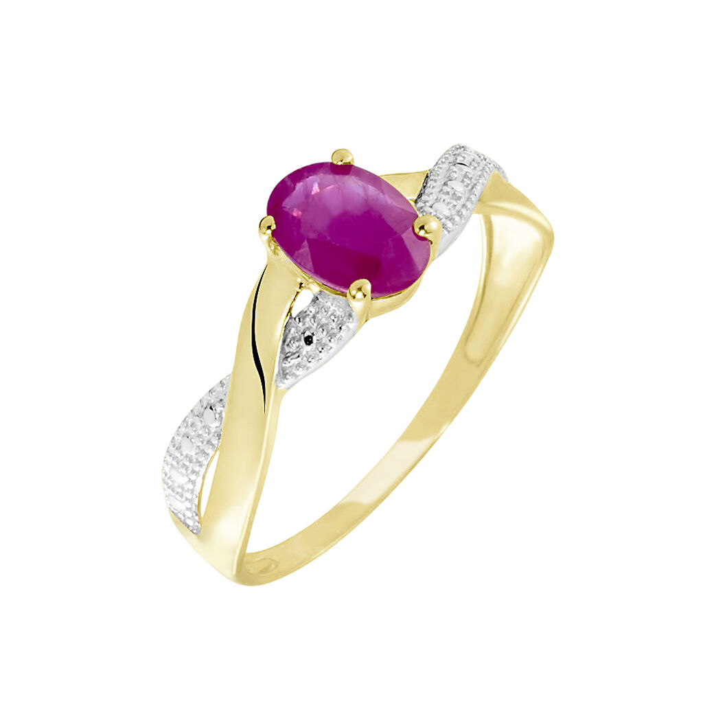 Bague Or Jaune Candice Rubis - Bagues solitaires Femme | Histoire d&rsquo;Or