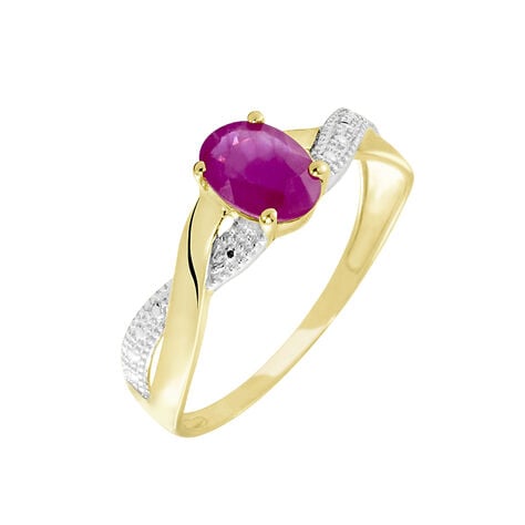 Bague Or Jaune Candice Rubis - Bagues solitaires Femme | Histoire d&rsquo;Or