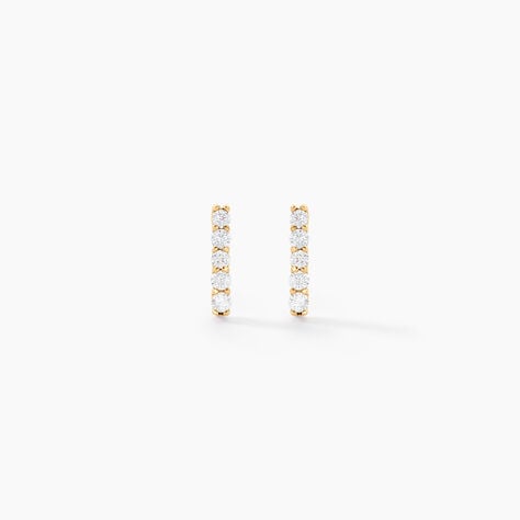Boucles D'oreilles Puces Damion Or Jaune Oxyde De Zirconium - Clous d'oreilles Femme | Histoire d’Or