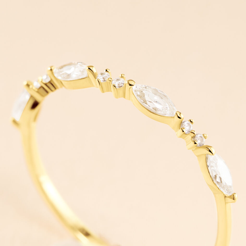 Bague Sparkle Or Jaune Oxyde De Zirconium - Bagues avec pierre Femme | Histoire d&rsquo;Or