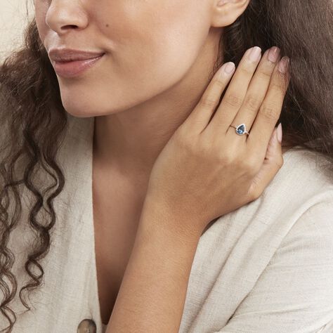 Bague Anatolie Or Blanc Topaze Et Oxyde De Zirconium - Bagues solitaires Femme | Histoire d’Or