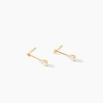 Boucles D'oreilles Pendantes Goutte Or Jaune Oxyde De Zirconium - Boucles d'oreilles pendantes Femme | Histoire d&rsquo;Or