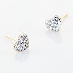 Boucles D'oreilles Puces Or Jaune Ianuaria Cristal - Clous d'oreilles Femme | Histoire d&rsquo;Or