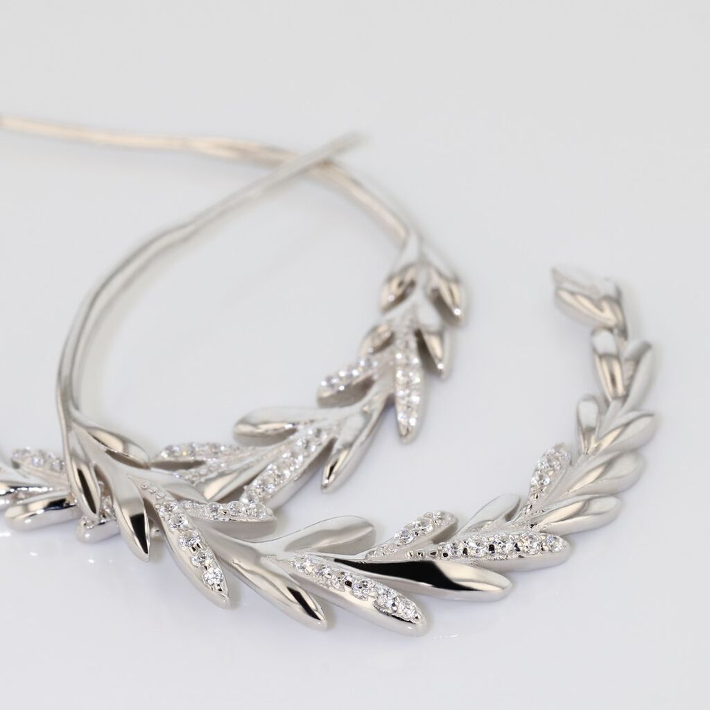 Créoles Andeol Rondes Argent Blanc Oxyde De Zirconium - Boucles d'oreilles créoles Femme | Histoire d’Or
