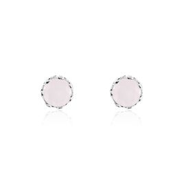 Boucles D'oreilles Puces Argent Blanc Etnosus Verre - Boucles d'oreilles fantaisie Femme | Histoire d’Or