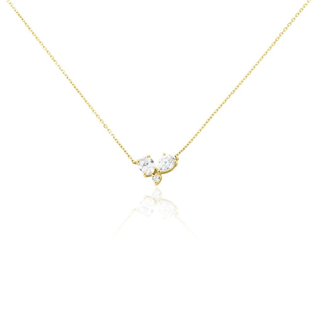 Collier Or Jaune Isidor Oxydes De Zirconium