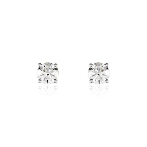 Boucles D'oreilles Puces Victoria Or Blanc Diamant - Clous d'oreilles Famille | Histoire d&rsquo;Or
