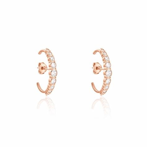 Boucles D'oreilles Liviu Argent Rose Oxyde De Zirconium - Boucles d'oreilles cr&eacute;oles Femme | Histoire d&rsquo;Or