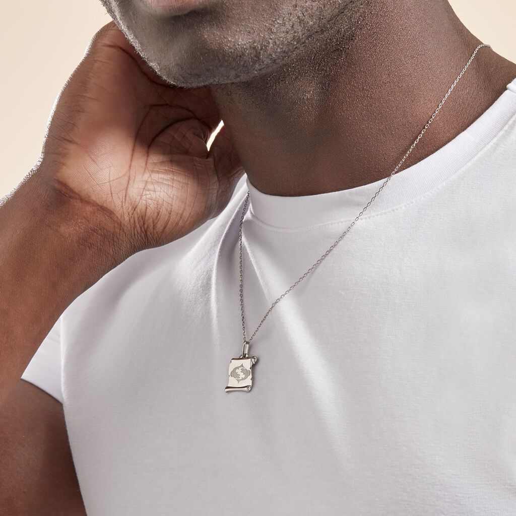 Pendentif Zodiaque Parchemin Argent Blanc - Pendentifs Zodiaque Famille | Histoire d’Or