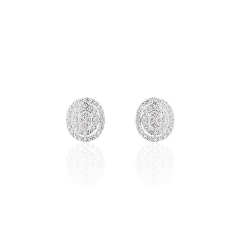 Boucles D'oreilles Puces Fidjy Argent Blanc Oxyde De Zirconium - Boucles d'oreilles fantaisie Femme | Histoire d&rsquo;Or