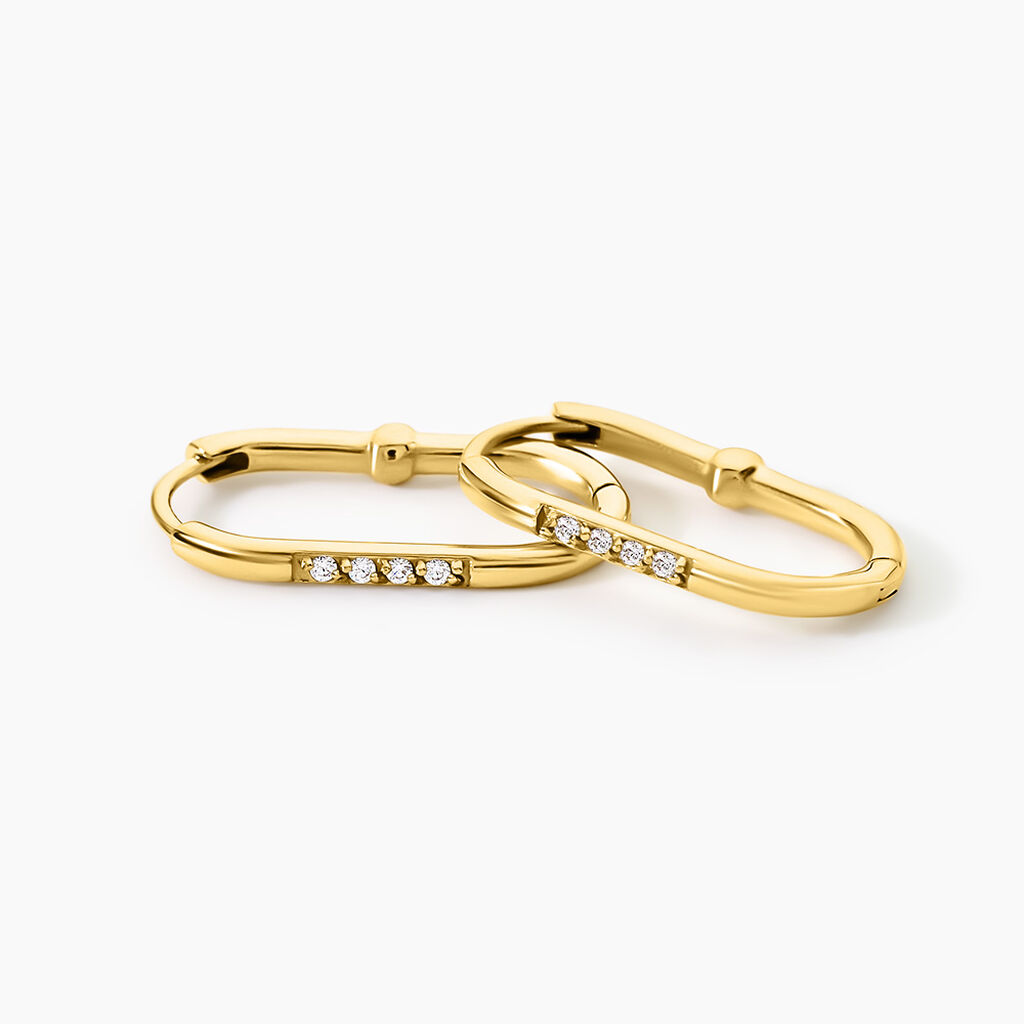 Cr&eacute;oles Allgia Acier Jaune Oxyde De Zirconium - Boucles d'oreilles cr&eacute;oles Femme | Histoire d&rsquo;Or