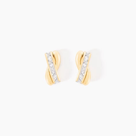 Boucles D'oreilles Puces Grebera Or Jaune Oxyde - Clous d'oreilles Femme | Histoire d’Or