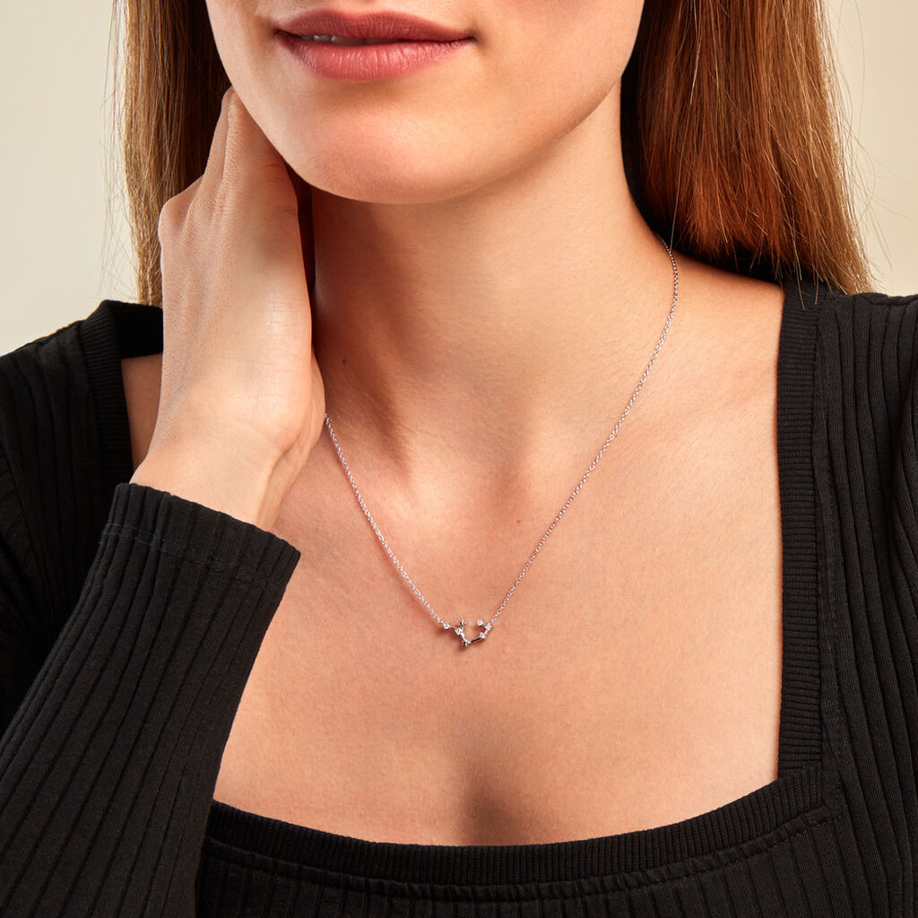 Collier Vega Argent Blanc Oxyde De Zirconium - Colliers Zodiaque Femme | Histoire d’Or