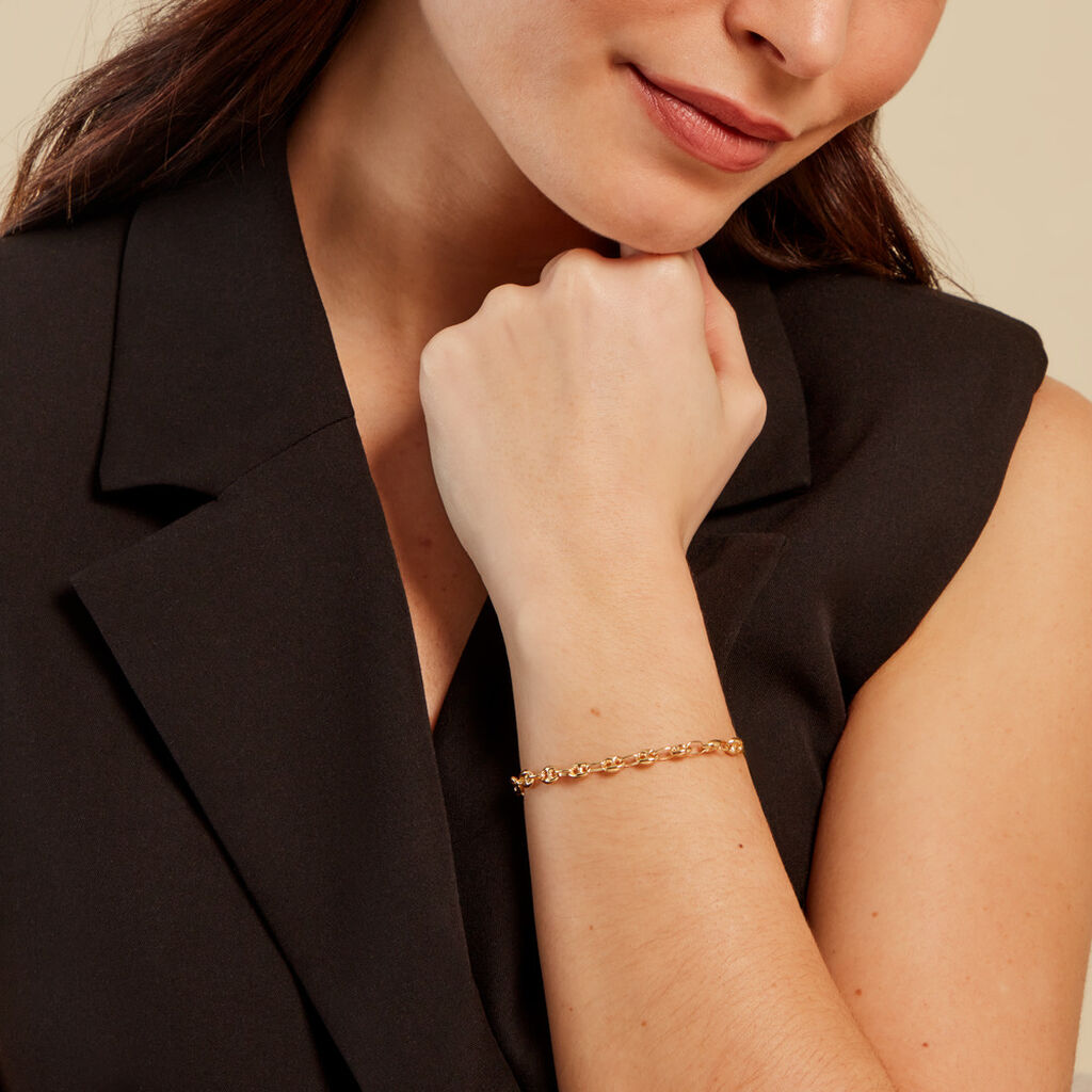 Bracelet Maille Dami Maille Grain De Cafe Or Jaune - Bracelets chaîne Femme | Histoire d’Or