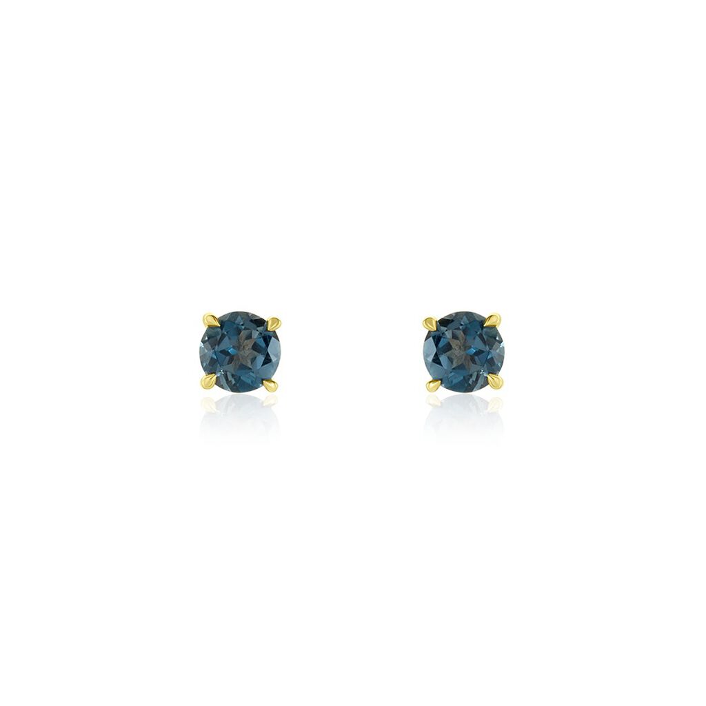 boucles d'oreilles puces elea or jaune topaze bleu london