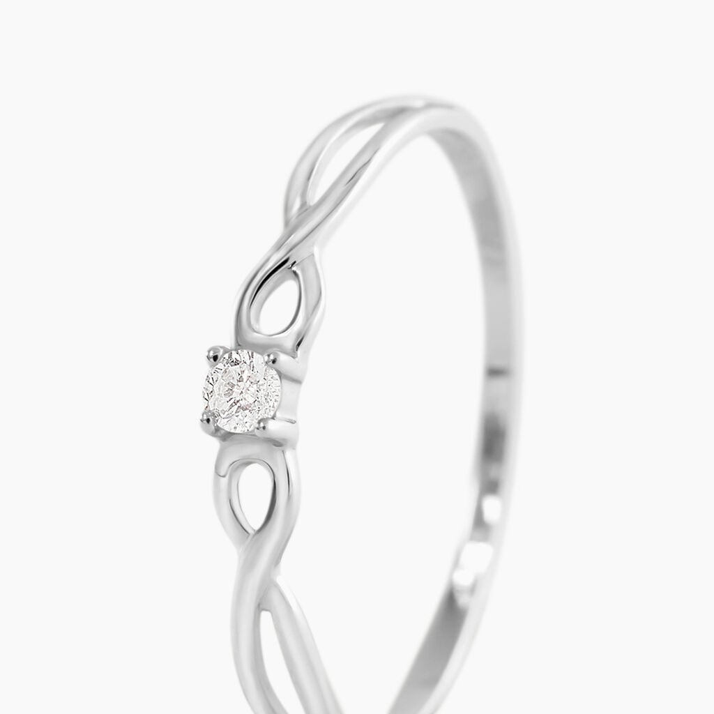 Bague Stelonie Or Blanc Diamant - Bagues solitaires Femme | Histoire d&rsquo;Or