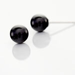 Boucles D'oreilles Puces Orbe Argent Blanc C&eacute;ramique - Boucles d'oreilles fantaisie Femme | Histoire d&rsquo;Or