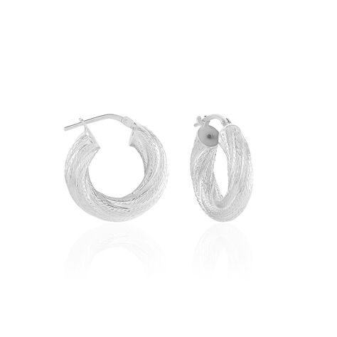 Créoles Manon Argent Blanc - Boucles d'oreilles créoles Femme | Histoire d’Or